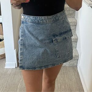 Mango Denim Cargo Skirt